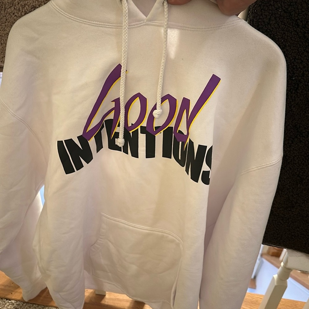 White purple and yellow Nav Good Intentions Hoodie